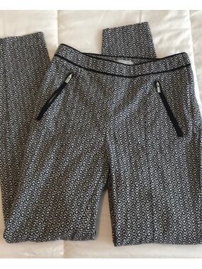 H&M Black and White Geometric Skinny Pants